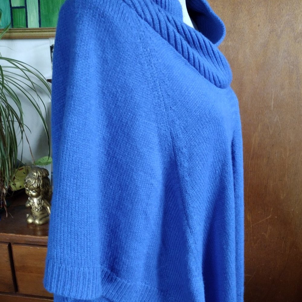 Chico's Poncho Sweater Women's Royal Blue Sz S/M - Picture 4 of 6
